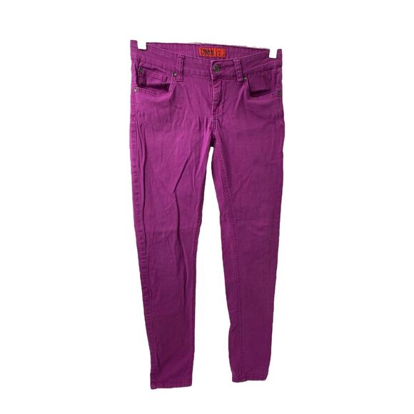 Zana Di Pants - Zanadi Juniors Skinny Jeans Purple Low Rise 5 Pocket Size 7 X 29